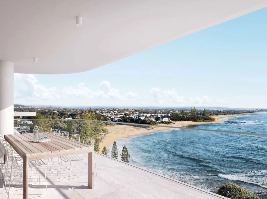 Each dwelling faces north to harness the all-day sun and breezes from off the water, as well as sweeping panoramic views from Moffat Beach to Point Cartwright.
