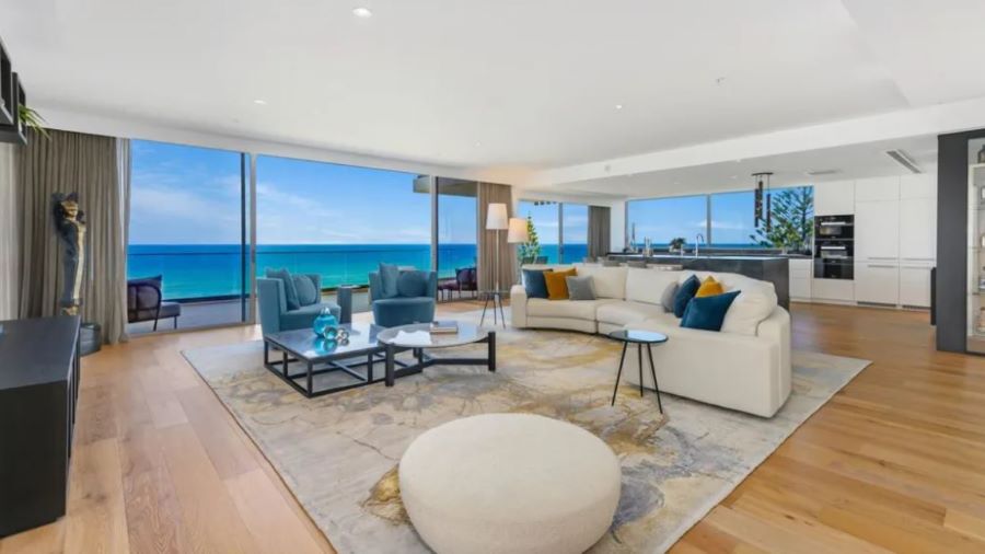 Gold Coast penthouse living area.