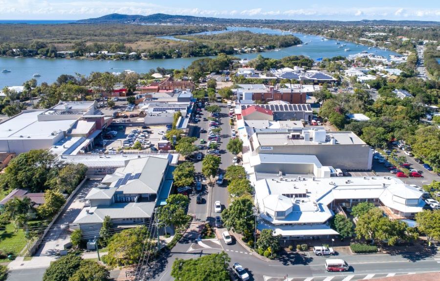 An aerial view of Tewantin. Noosa Council believes more housing may be able to be provided above its Tewantin car park.
